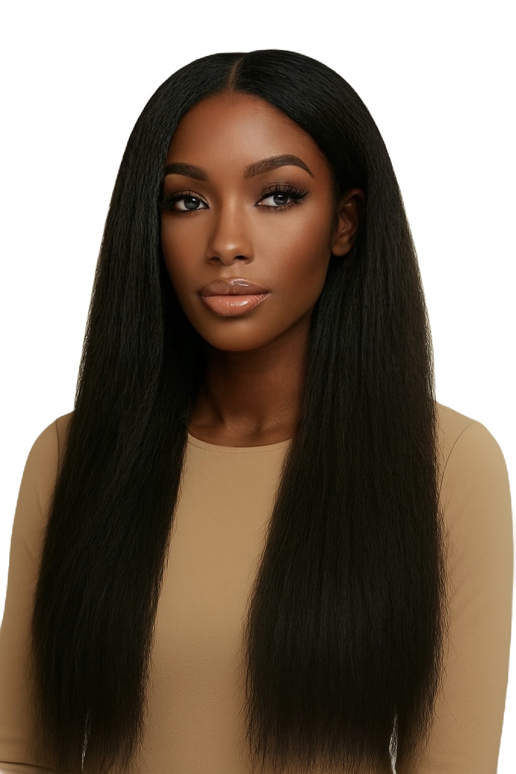 Kinky straight tape-in extensions